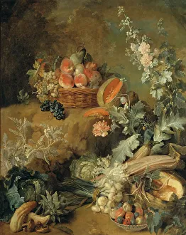 Pronkstilleven Prints: Still Life of Fruits and Vegetables ('Earth')