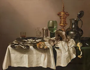 Pewter Prints: Still Life with a Gilt Cup, 1635. Creator: Willem Claesz Heda