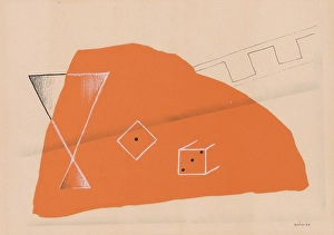 Empty Prints: Still life with a glass and dice, 1929-1930. Creator: Mikulas Galanda