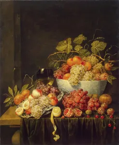 Harvest Prints: Still Life with Grapes, 1640. Creator: Adriaen van Utrecht