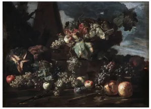 Campidoglio Prints: Still Life with Grapes, 17th century. Artist: Michelangelo Pace del Campidoglio