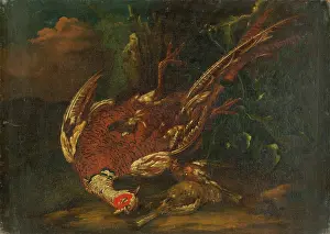 Poultry Prints: Still Life with Guinea Fowl, 1730-1750. Creator: Unknown