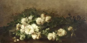 Still life with guitar and roses, 1880-1896. Creator: Marguerite Roosenboom