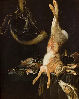 Curiosity Prints: Still Life with a Hare, between 1698-1705. Creator: Philipp Ferdinand de Hamilton
