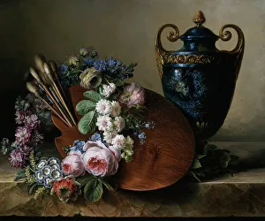 Still life. An Homage to Van Spaendonck, between c1780 and c1790. Creator: Marquise de Grollier