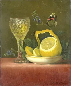 Cut Glass Prints: Still Life with Lemon and Cut Glass, 1823-1826. Creator: Maria Margrita van Os