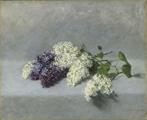 Intricately Prints: Still life with lilacs, 1890. Creator: Benedicte Scheel