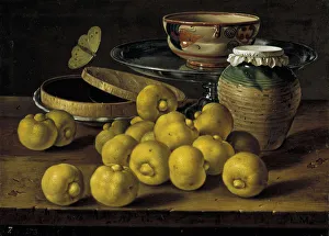 Still life with limes, jam pot and butterfly, Second Half of the 18th century. Artist: Melendez, Luis Egidio (1716-1780)