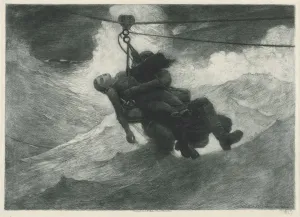 Winslow Homer American Prints: The Life Line, 1884. Creator: Winslow Homer (American, 1836-1910)