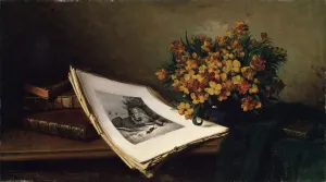 Still Life with a Lithograph, 19th century. Artist: Ferdinand Wagner the elder