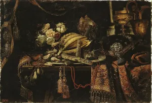 Soft Furnishing Prints: Still Life with a Melon, 1650. Creator: Francesco Maltese
