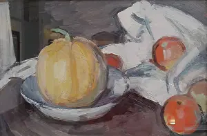 Peploe Samuel John Prints: Still Life with Melon and Apples, c1902. Creator: Samuel John Peploe
