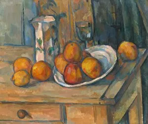 Cezanne Paul Collection: Still Life with Milk Jug and Fruit, c. 1900. Creator: Paul Cezanne