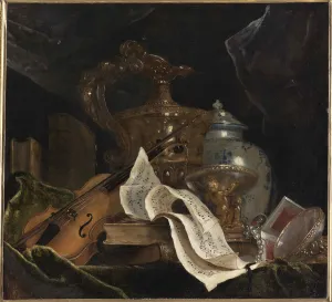 Quimper Prints: Still life with musical instrument