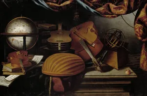 Still Life with Musical Instruments, Globe and Armillary Sphere, 17th century. Creator: Baschenis