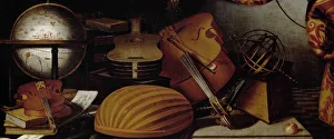 Art History Museum Prints: Still Life with Musical Instruments, Globe and Armillary Sphere (Detail), 17th century