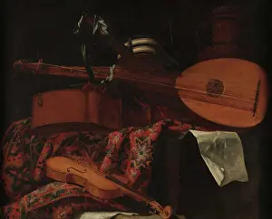 Still Life with Musical Instruments, Mid of 17th century. Creator: Baschenis, Evaristo (1617-1677)