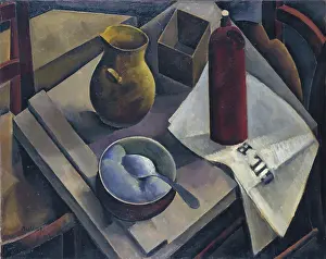 Still Life with News Paper, 1913. Creator: Kisling, Moise (1891-1953)