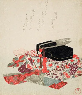 Scissors Prints: Still Life with Origami, 1820s-30s Creator: Ikeda Eisen