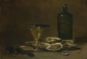 Oysters Prints: Still Life with Oysters, 1875-1877. Artist: Rousseau, Philippe (1816-1887)