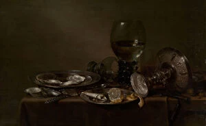 Still Life with Oysters, a Silver Tazza, and Glassware, 1635. Creator: Willem Claesz Heda