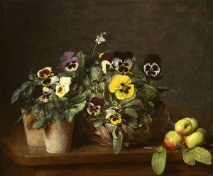 Pansies Prints: Still Life with Pansies, 1874. Creator: Henri Fantin-Latour