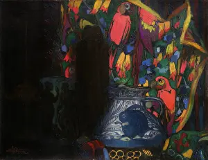 Guinea Prints: Still life with parrots, c1914-1920. Creator: Guinea, Isidoro (1893-1947)