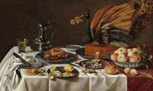 Awata Ware Prints: Still Life with Peacock Pie, 1627. Creator: Pieter Claesz