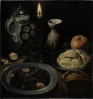 Candlelight Prints: Still life with Roasted Chestnuts, c1630. Creator: Gottfried de Wedig