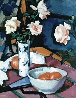 Peploe Samuel John Prints: Still Life with Roses, c1924. Creator: Samuel John Peploe