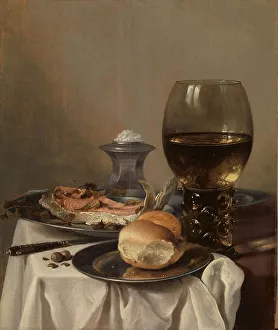 Pewter Prints: Still Life with a Salt, c.1640-c.1645. Creator: Pieter Claesz