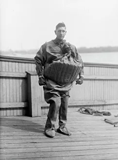 Lifesaving Prints: Life Saving Suit Worn By T. Aud, 1916
