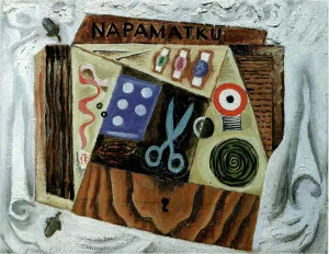 Capek Collection: Still Life with Scissors, 1916. Artist: Capek, Josef (1887-1945)