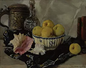 Still life. Shell and apples, 1917. Artist: Lanceray (Lansere), Evgeny Evgenyevich