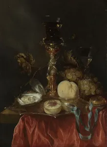 Abraham Hendriksz Van Beijeren Prints: Still Life with Silver-Gilt Glass Holder, c.1654-c.1660. Creator: Abraham van Beyeren
