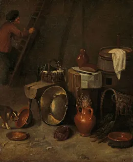 Basin Prints: Still life in a stable, 1639-1649. Creator: Hendrik Potuyl
