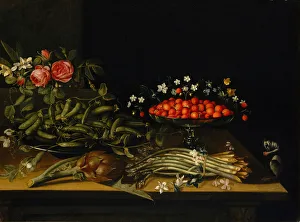 Bean Prints: Still Life with Strawberries. Creator: French Painter (17th century)