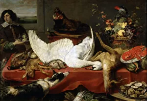 Skinning Gallery: Still life with a Swan, 1640s. Artist: Frans Snyders