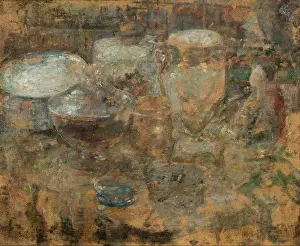 Cream Prints: Still Life-two-sided painting, after 1920. Creator: Olga Boznanska