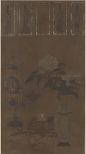 Still life: vase with peonies, and bric-a-brac, Ming dynasty, ca. 1105-1135
