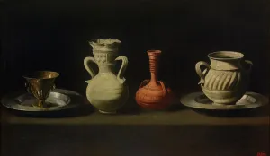 De 1598 1664 Prints: Still Life with Four Vessels. Artist: Zurbaran, Francisco, de (1598-1664)