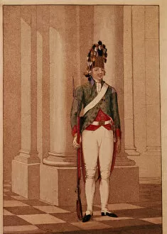 Grenadier Gallery: Lifeguard Grenadier at the time of Empress Catherine II. Artist: Anonymous