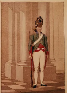 Lifeguard Grenadier at the time of Empress Catherine II. Artist: Anonymous Lifeguard Grenadier at the time of Empress Catherine II. Artist: Anonymous