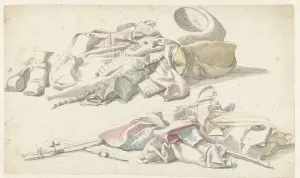 Two still lifes of a soldier's uniform, 1600-1699. Creator: Anon