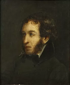 Russian Painting Of 19th Cen Collection: Last lifetime portrait of the poet Alexander Sergeyevich Pushkin (1799-1837), 1837