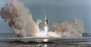 Kennedy Space Centre Collection: The lift off of Apollo 15, Kennedy Space Center, Florida, USA, 1971. Artist: NASA