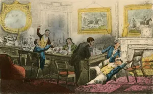 Lift me up! Tie me in my Chair! Fill my Glass!, 1838. Artist: Henry Thomas Alken Lift me up! Tie me in my Chair! Fill my Glass!, 1838. Artist: Henry Thomas Alken