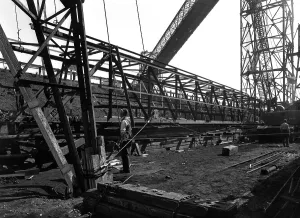 Construction Prints: Lifting a conveyor bridge, Manvers coal preparation plant