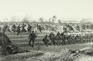 Light infantry ambush, from Souvenirs d'Italie: Expédition de Rome, 1858. Creator: Auguste Raffet