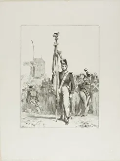 Flag Bearer Prints: Light Infantry, Standard-Bearer, 1830–33. Creator: Auguste Raffet